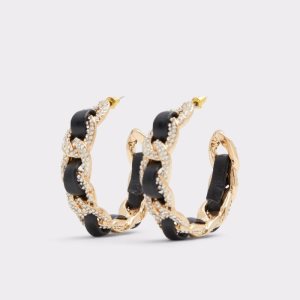 Pendientes Aldo Blacklink Hoop Negros Dorados Multicolor | 47RKPGWEH