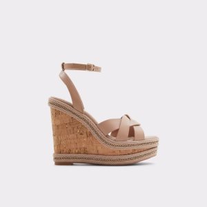 Sandalias Aldo Droyers Wedge Sandal - Wedge Beige Claro | 61FYJVMHZ