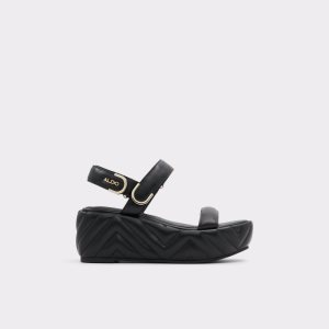 Sandalias Aldo Eroellan Wedge Sandal - Negros | 49HVGXDTQ