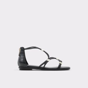 Sandalias Aldo Oceriwenflex Tiras Planos Sandal Negros | 01GMFXRAP