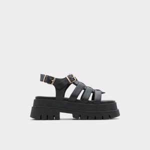 Sandalias Aldo Velma Tiras High Sandal - Lug Sole Negros | 98PSHKWRF