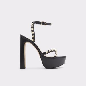 Zapatos Plataforma Aldo Geegully Correa Tacón Sandal - Plateforme Negros | 10QJGBLFA