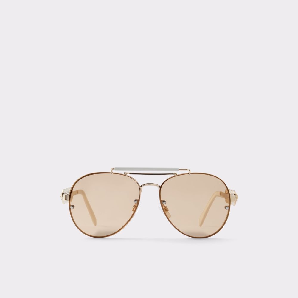 Lentes De Sol Aldo Unoe Square Dorados | 54NQCMELT