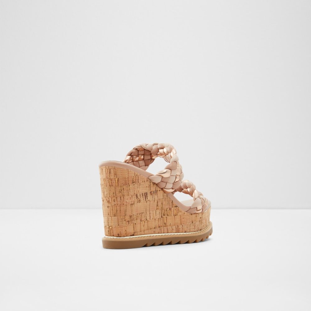 Sandalias Aldo Corky Wedge Sandal - Wedge Beige Multicolor | 57XEMWCNZ