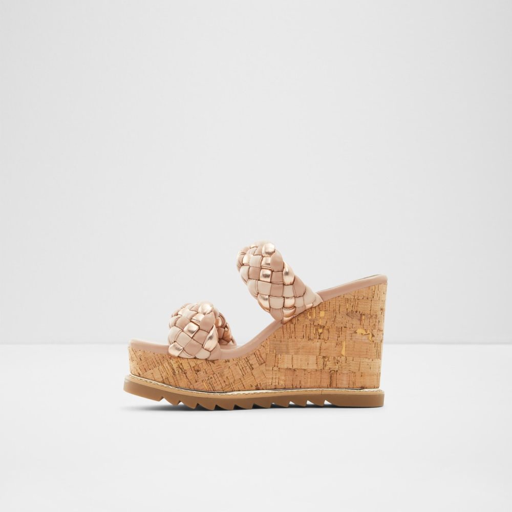 Sandalias Aldo Corky Wedge Sandal - Wedge Beige Multicolor | 57XEMWCNZ