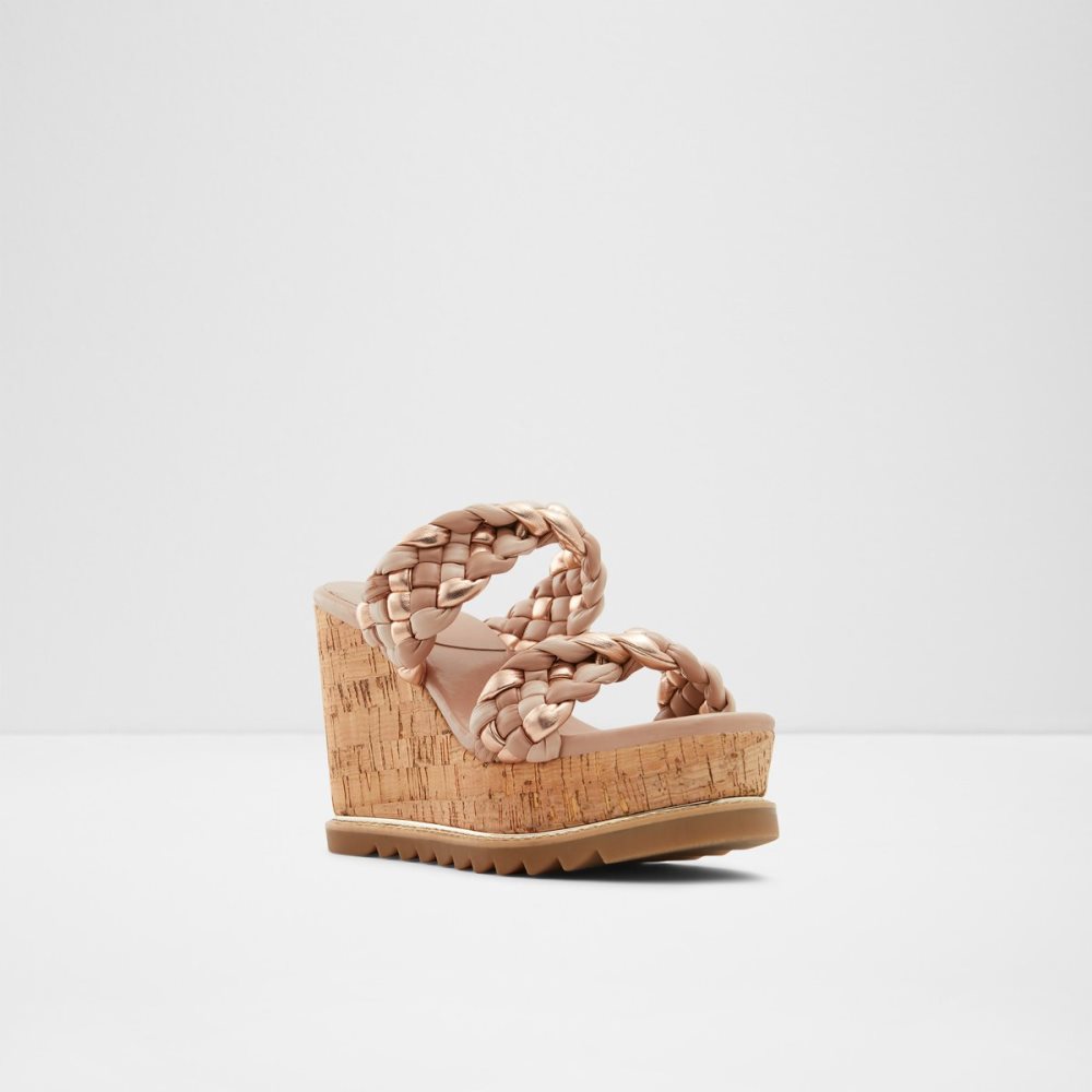 Sandalias Aldo Corky Wedge Sandal - Wedge Beige Multicolor | 57XEMWCNZ