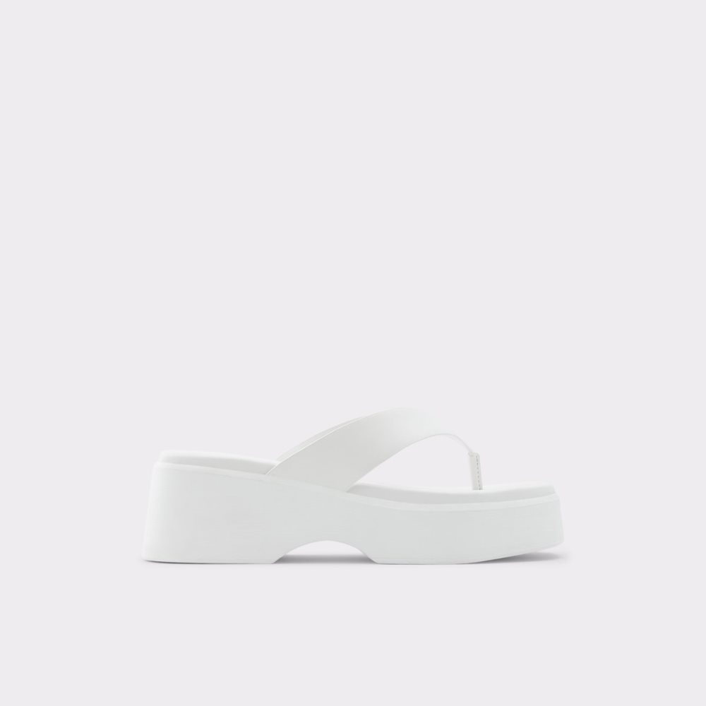 Sandalias Aldo Delphy Tanga Wedge Sandal - Flatform Blancos | 59PMDRIUK