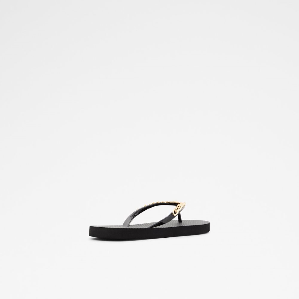 Sandalias Aldo Enaldar Planos Sandal Negros Dorados Multicolor | 47RZAWOIH