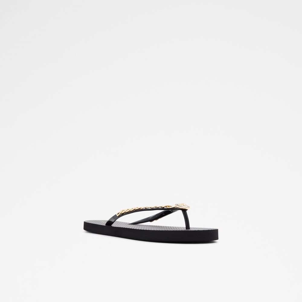 Sandalias Aldo Enaldar Planos Sandal Negros Dorados Multicolor | 47RZAWOIH