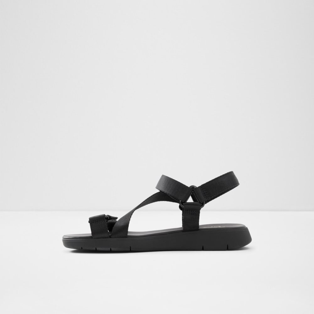 Sandalias Aldo Eoweniel Tiras Planos Sandal Negros | 07ACJVYUB