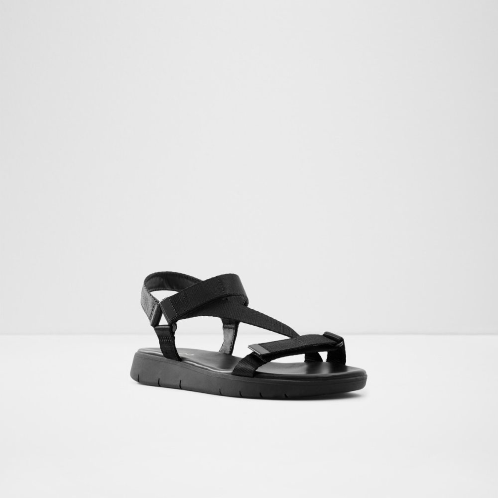 Sandalias Aldo Eoweniel Tiras Planos Sandal Negros | 07ACJVYUB