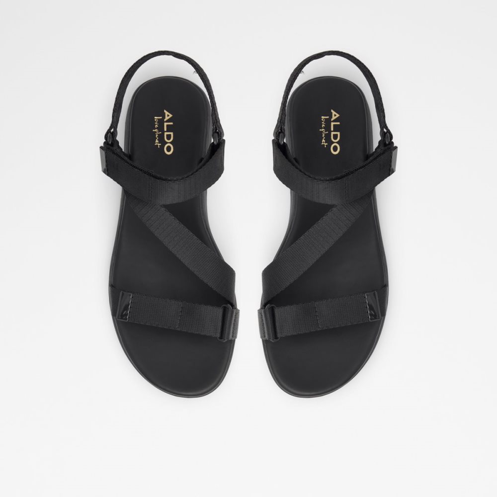 Sandalias Aldo Eoweniel Tiras Planos Sandal Negros | 07ACJVYUB