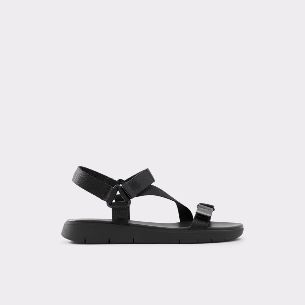 Sandalias Aldo Eoweniel Tiras Planos Sandal Negros | 07ACJVYUB