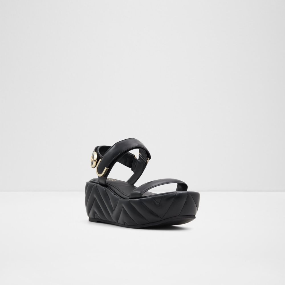 Sandalias Aldo Eroellan Wedge Sandal - Negros | 49HVGXDTQ