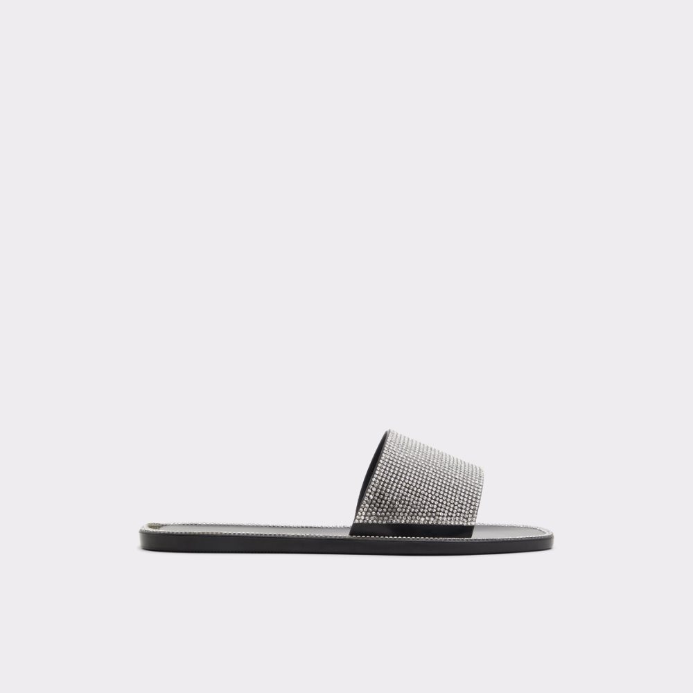 Sandalias Aldo Gwohasean Planos Sandal Negros Plateados Multicolor | 94UIXFTYJ