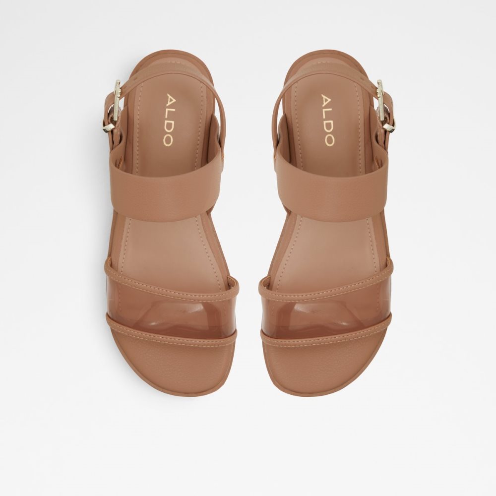 Sandalias Aldo Hailey Planos Sandal - Lug Sole Beige | 84BAPJNXF