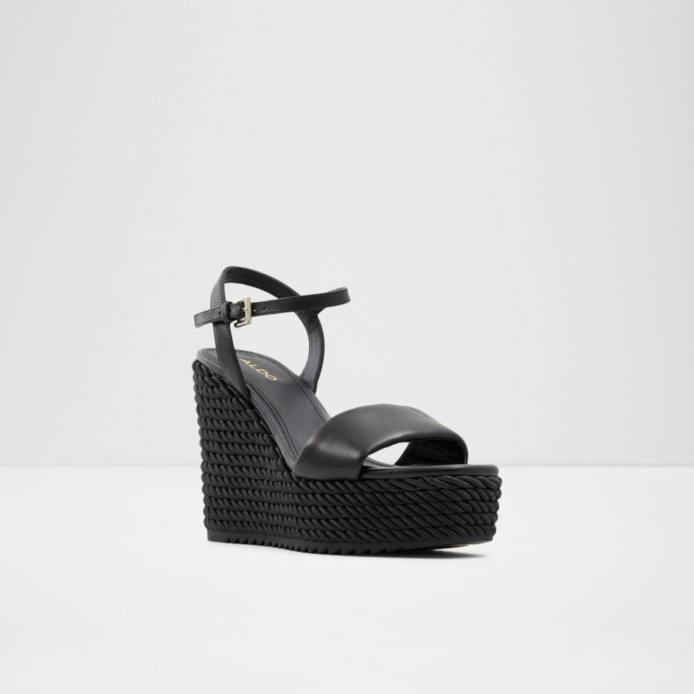 Sandalias Aldo Jeigh Wedge Sandal - Wedge Negros | 38UJXCKPI