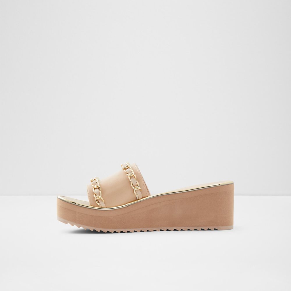 Sandalias Aldo Kaerratlan Chanclas Sandal - Wedge Beige | 61ZGWUSDH