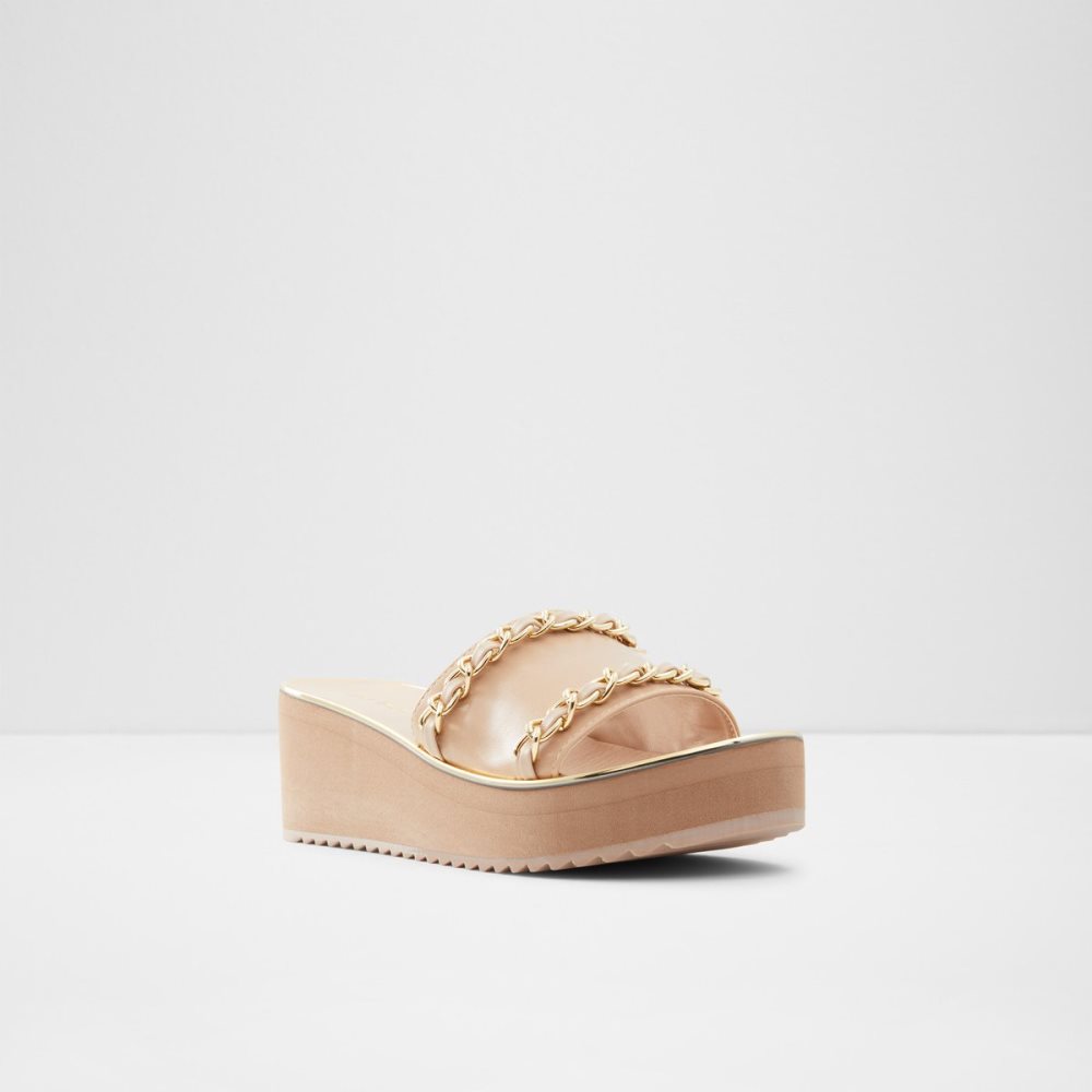 Sandalias Aldo Kaerratlan Chanclas Sandal - Wedge Beige | 61ZGWUSDH