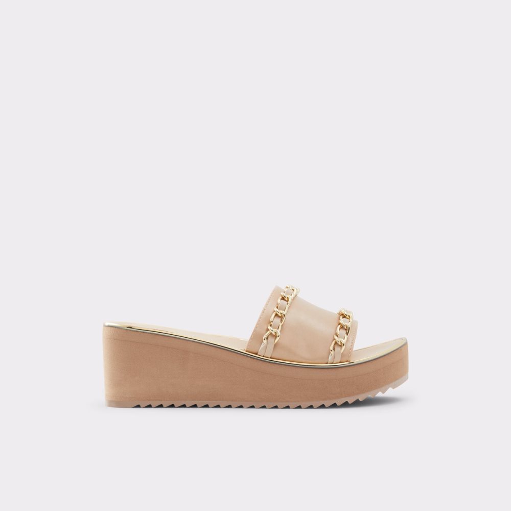 Sandalias Aldo Kaerratlan Chanclas Sandal - Wedge Beige | 61ZGWUSDH