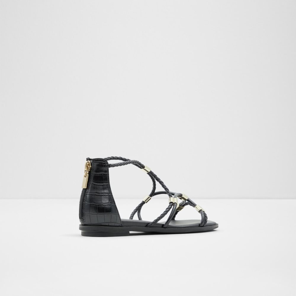 Sandalias Aldo Oceriwenflex Tiras Planos Sandal Negros | 01GMFXRAP