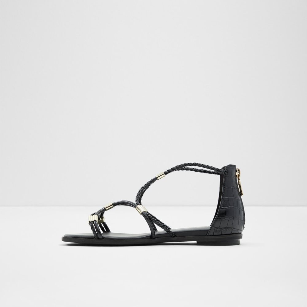 Sandalias Aldo Oceriwenflex Tiras Planos Sandal Negros | 01GMFXRAP