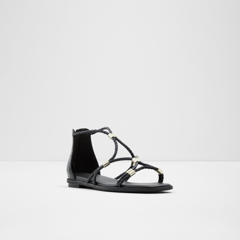 Sandalias Aldo Oceriwenflex Tiras Planos Sandal Negros | 01GMFXRAP