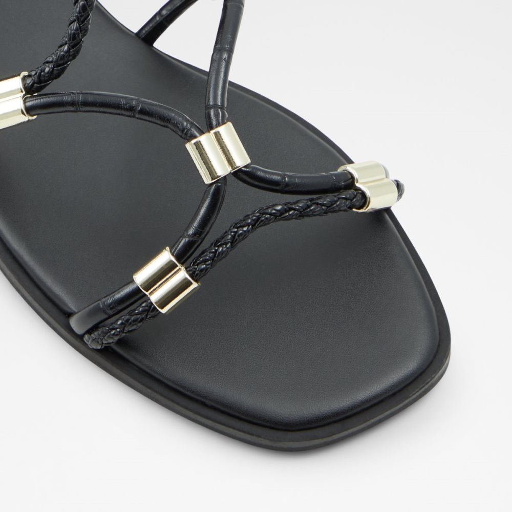 Sandalias Aldo Oceriwenflex Tiras Planos Sandal Negros | 01GMFXRAP