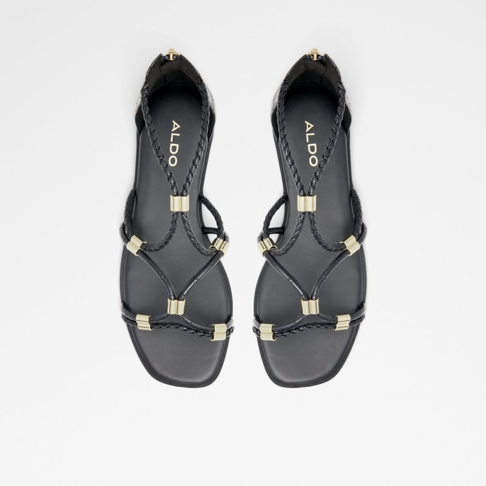 Sandalias Aldo Oceriwenflex Tiras Planos Sandal Negros | 01GMFXRAP