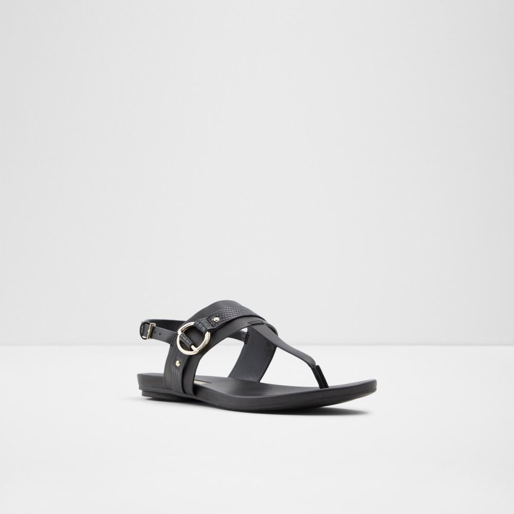 Sandalias Aldo Pandra Tanga Sandal Negros | 16UMXSOIP