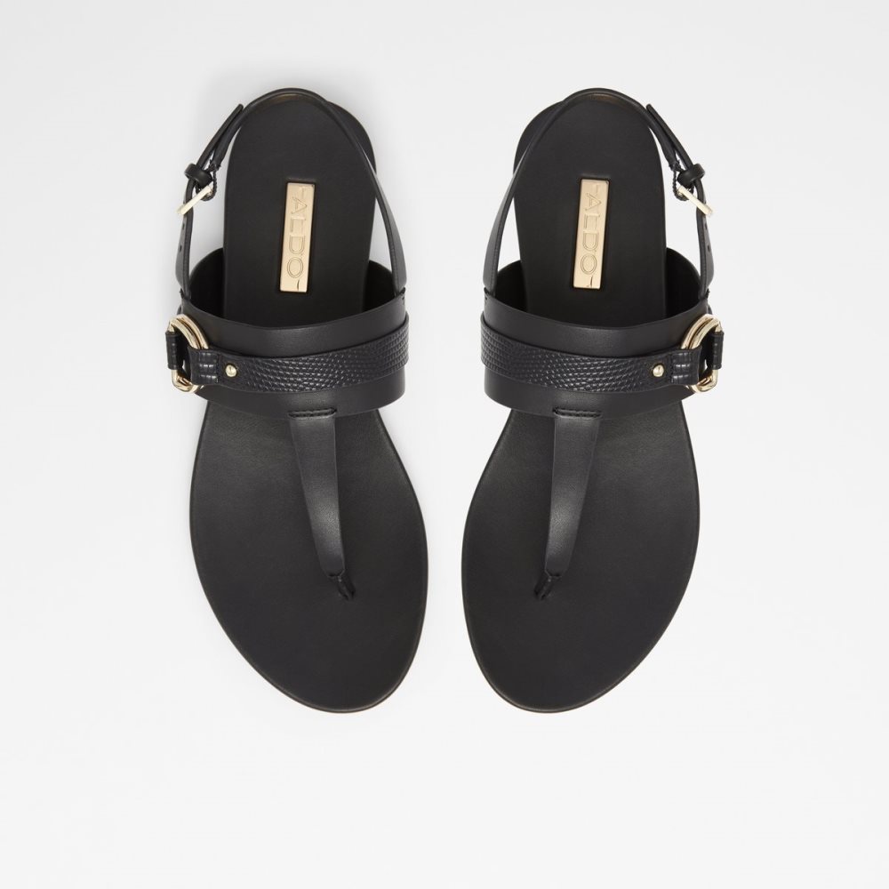 Sandalias Aldo Pandra Tanga Sandal Negros | 16UMXSOIP