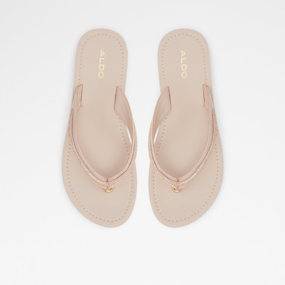 Sandalias Aldo Polo Flip Flops Rosas Dorados | 42MWYAROB