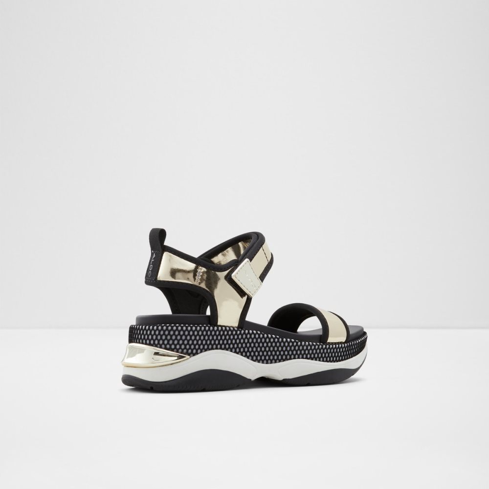 Sandalias Aldo Talenagyn Wedge Sandal Negros Dorados Multicolor | 79HFNTGVP