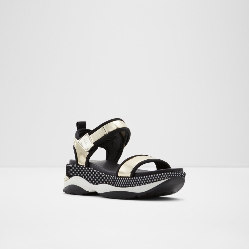 Sandalias Aldo Talenagyn Wedge Sandal Negros Dorados Multicolor | 79HFNTGVP