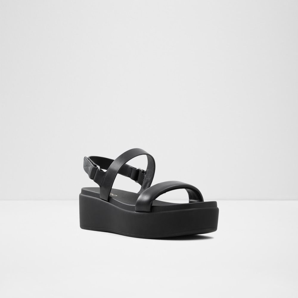 Sandalias Aldo Tisdal Tiras Wedge Sandal - Wedge Negros | 13CDTJSVB