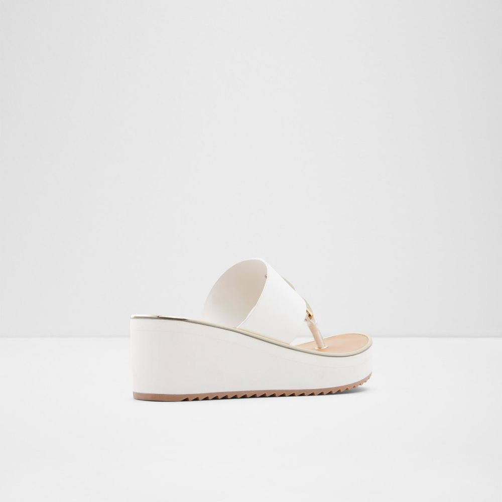 Sandalias Aldo Toea Tanga Sandal - Wedge Blancos | 67ECVIHWZ