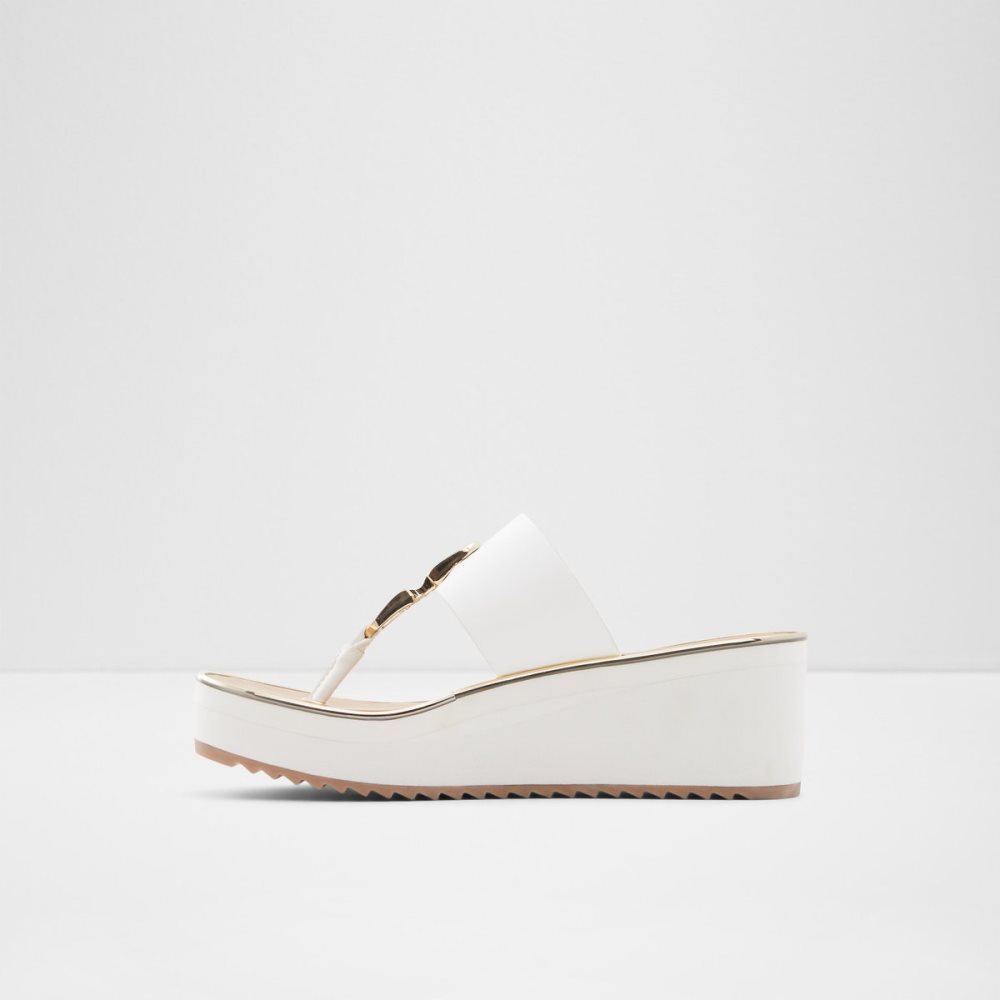 Sandalias Aldo Toea Tanga Sandal - Wedge Blancos | 67ECVIHWZ