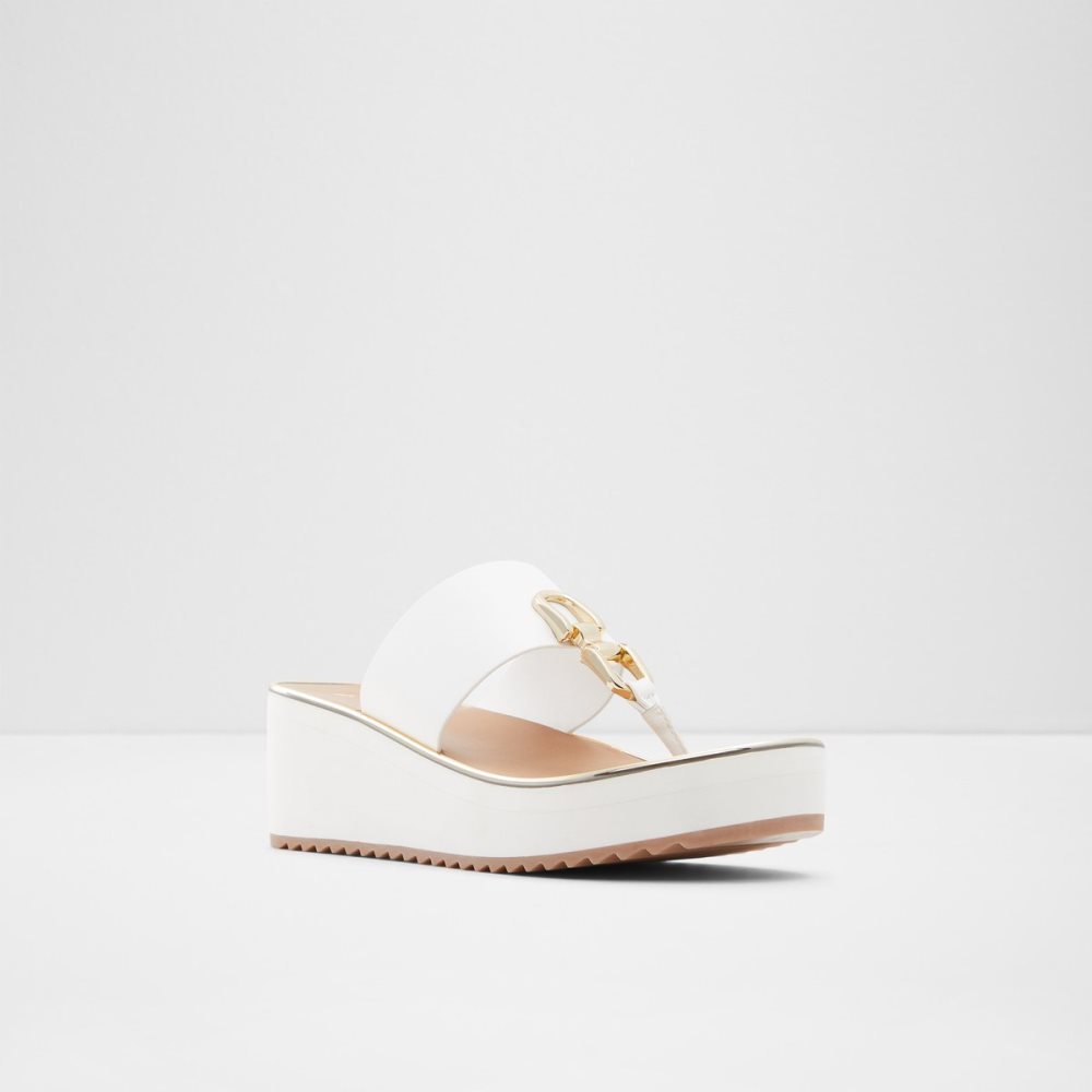 Sandalias Aldo Toea Tanga Sandal - Wedge Blancos | 67ECVIHWZ