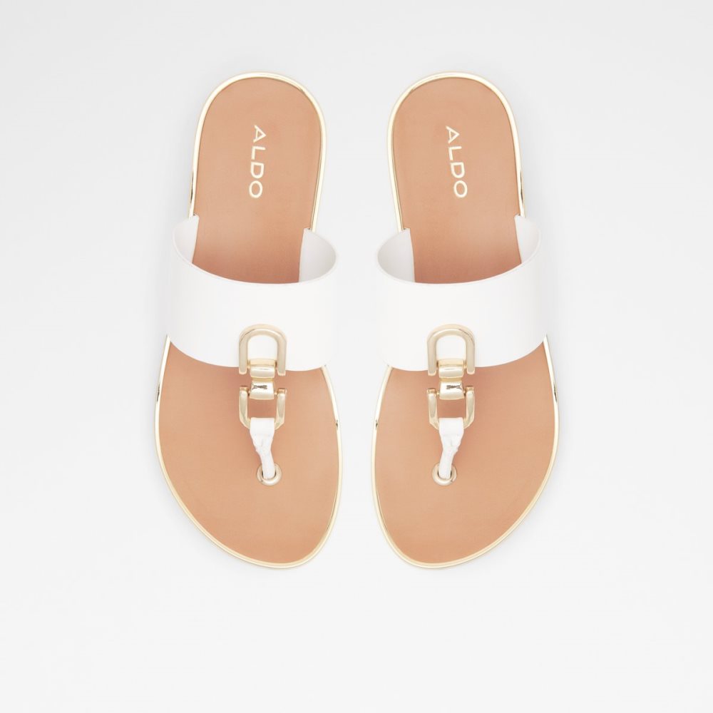 Sandalias Aldo Toea Tanga Sandal - Wedge Blancos | 67ECVIHWZ