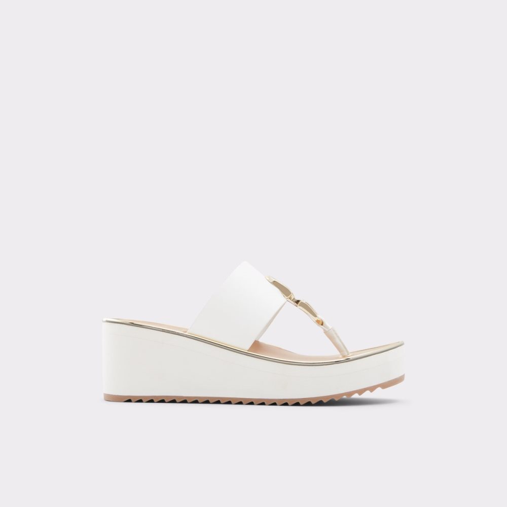 Sandalias Aldo Toea Tanga Sandal - Wedge Blancos | 67ECVIHWZ