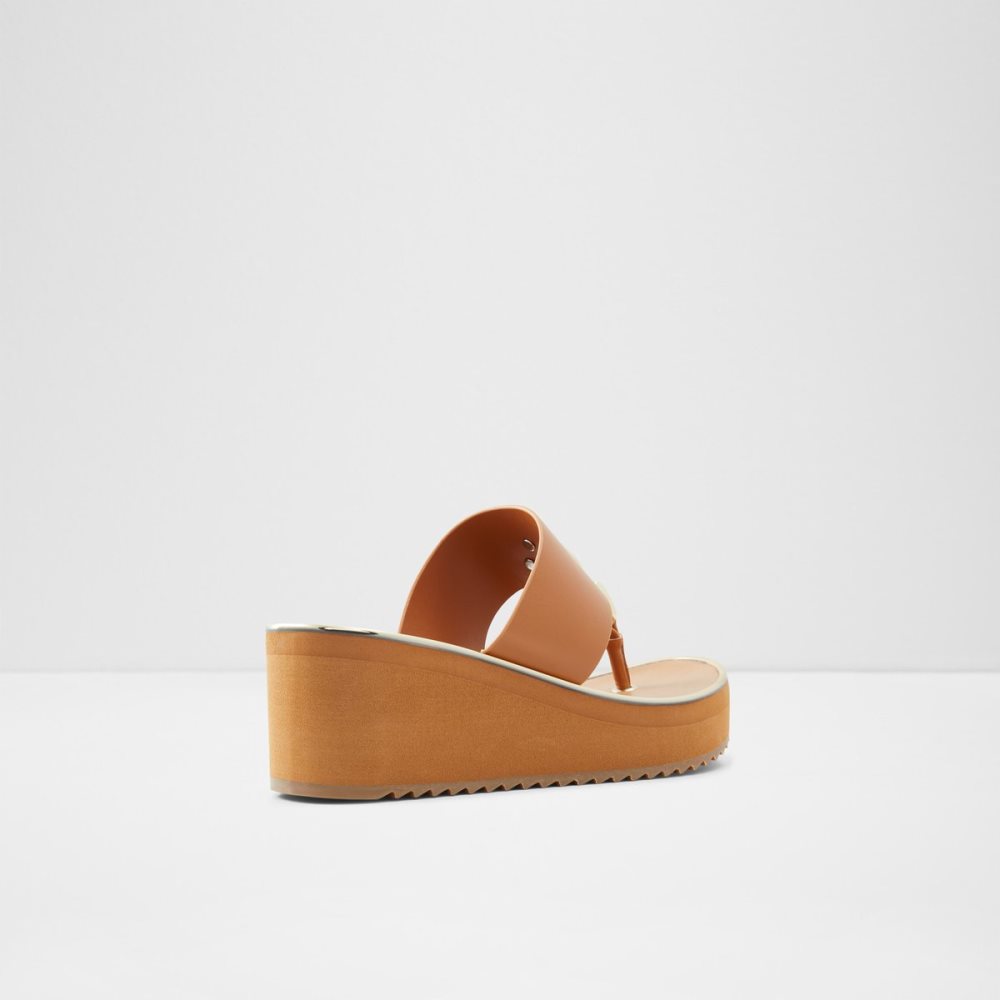 Sandalias Aldo Toea Tanga Sandal - Wedge Marrom | 76DUCAPWG