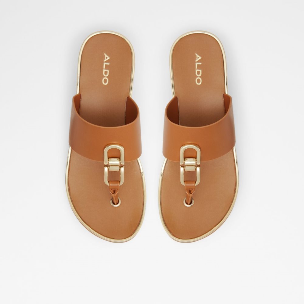 Sandalias Aldo Toea Tanga Sandal - Wedge Marrom | 76DUCAPWG