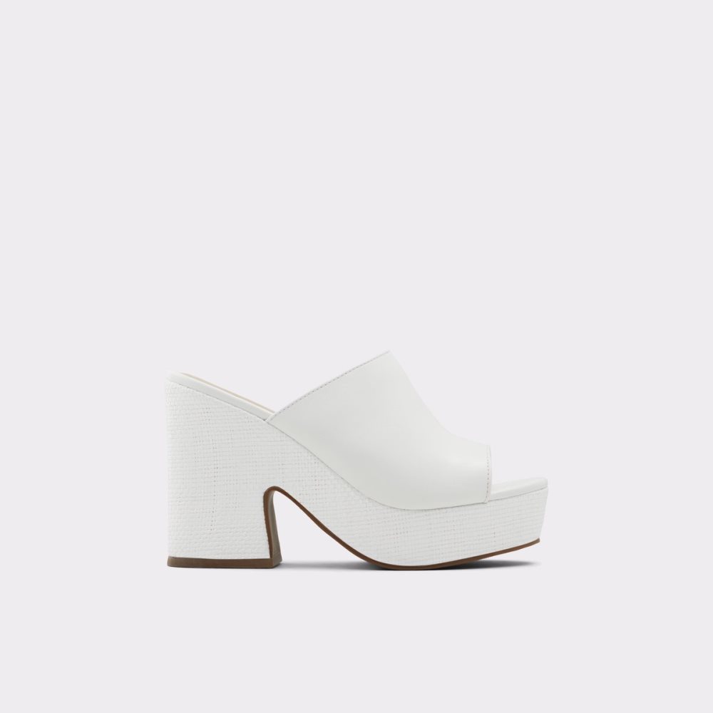 Zapatos Plataforma Aldo Ellara High Chanclas Sandal - Blancos | 10TESIFAW