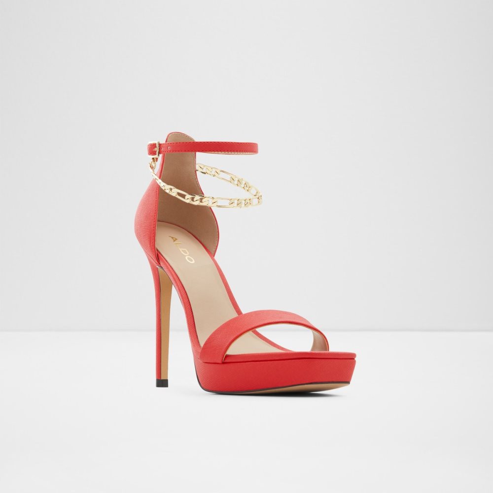 Zapatos Plataforma Aldo Scarlettchain High Sandal - Stiletto Rojos | 17LXCNJRM