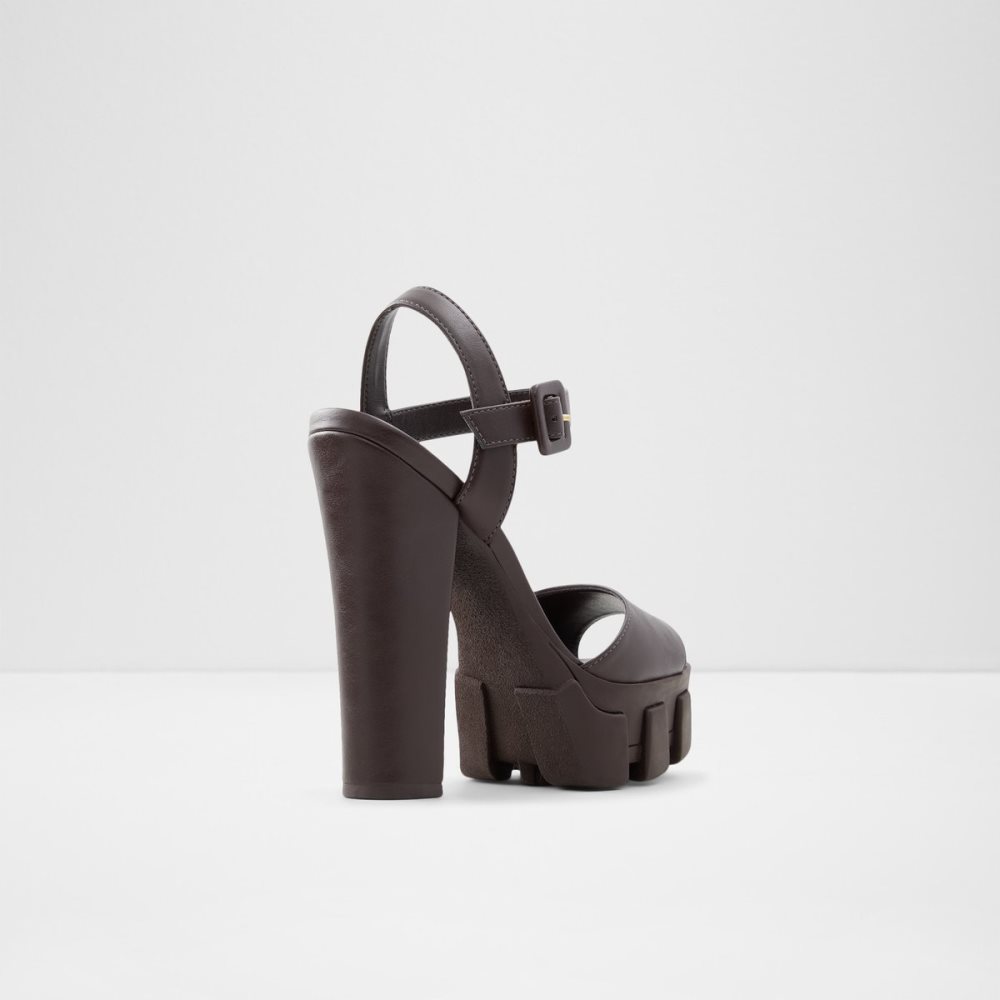 Zapatos Plataforma Aldo Verrajan High Sandal - Marrom Oscuro | 57ZUWNDYS