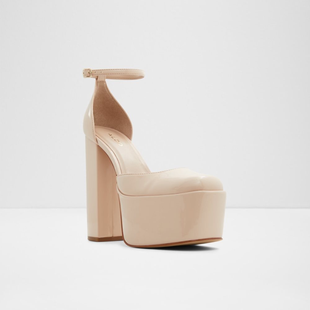 Zapatos Tacon Bloque Aldo Craybaen Correa Tacón - Plateforme Beige | 21RVYPGJQ