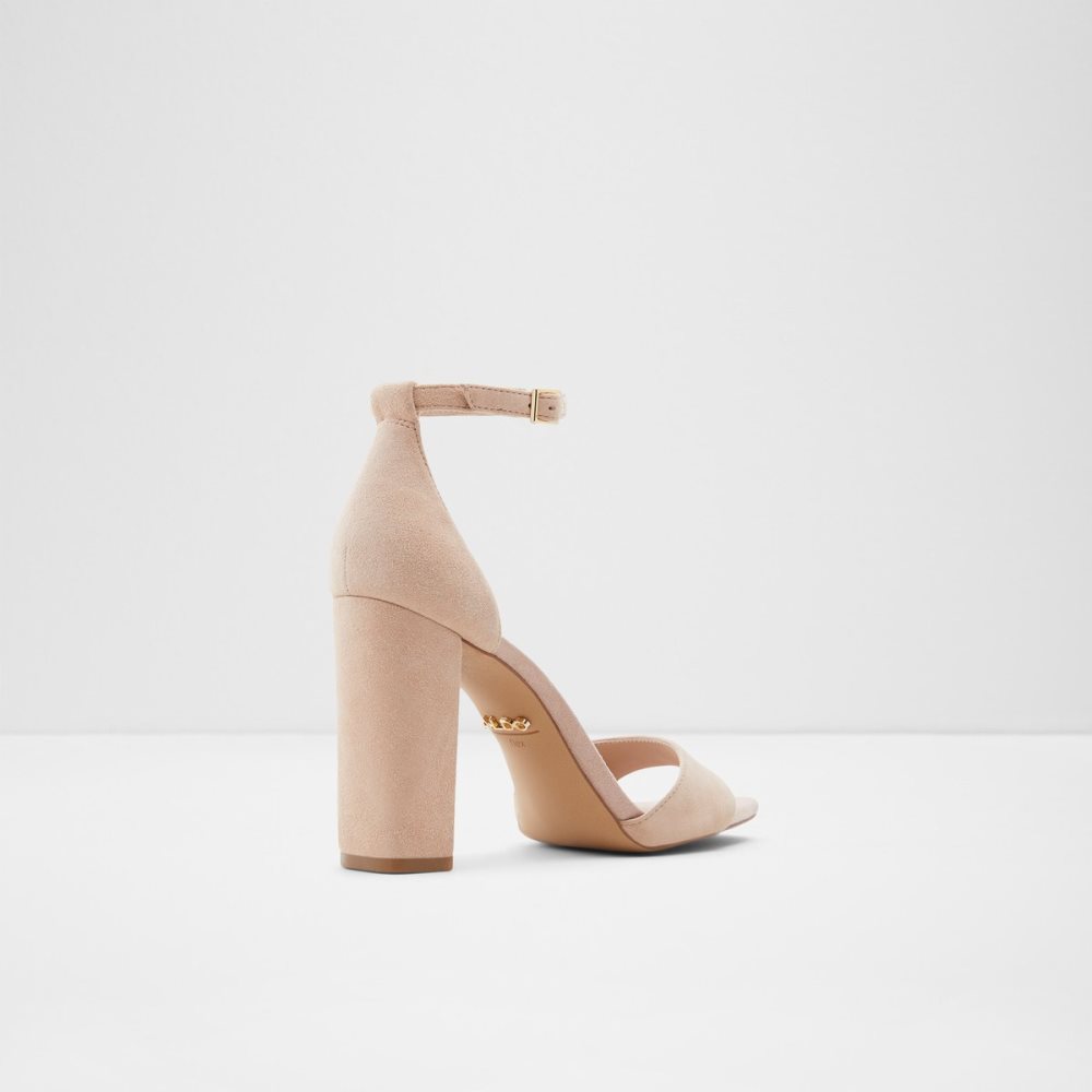 Zapatos Tacon Bloque Aldo Enaegyn Correa Tacón Sandal - Cup Sole Beige | 17KMZEUGL