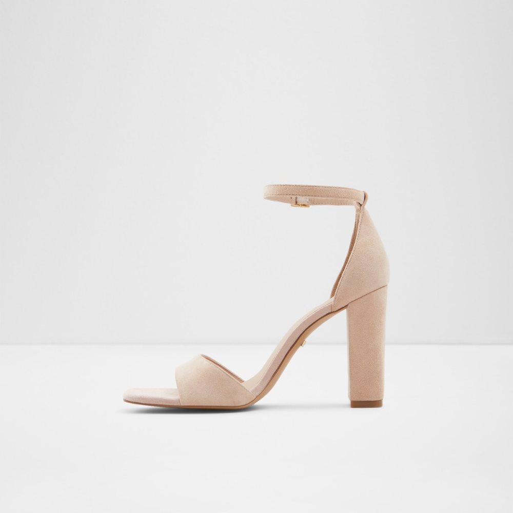 Zapatos Tacon Bloque Aldo Enaegyn Correa Tacón Sandal - Cup Sole Beige | 17KMZEUGL