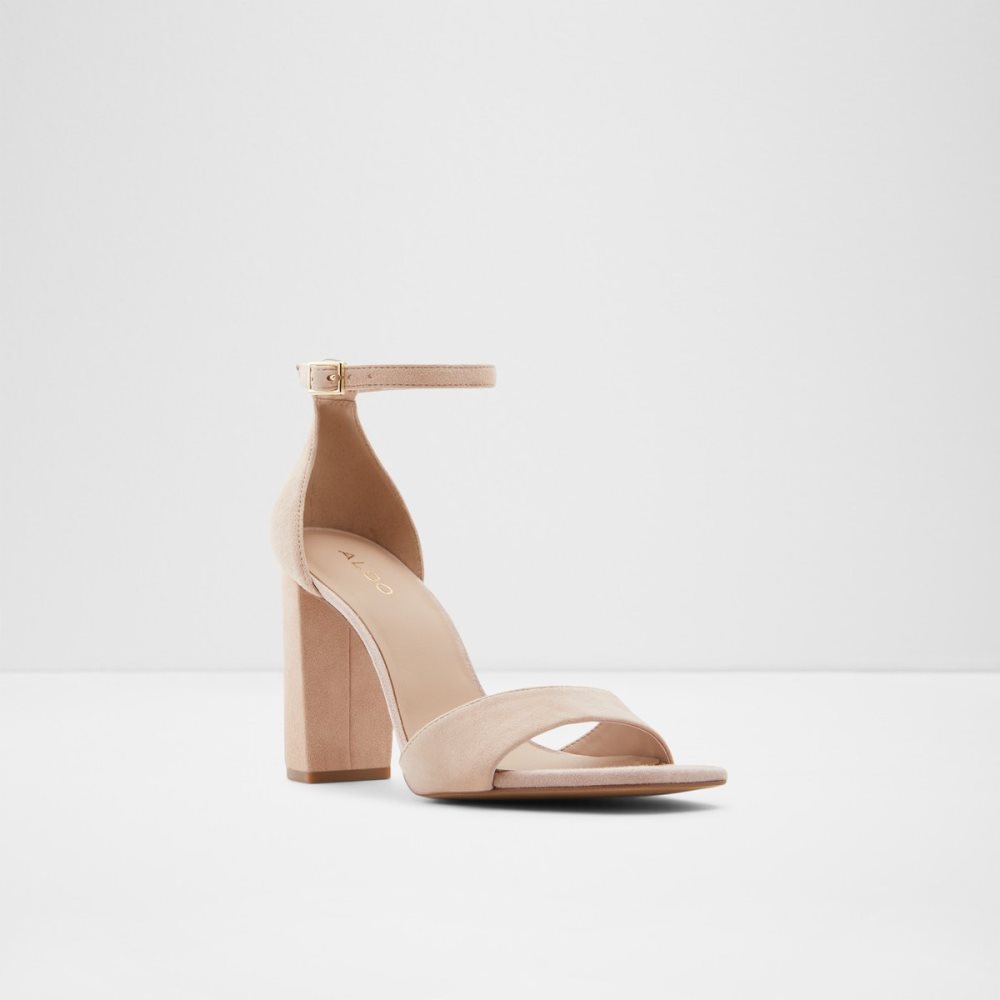 Zapatos Tacon Bloque Aldo Enaegyn Correa Tacón Sandal - Cup Sole Beige | 17KMZEUGL