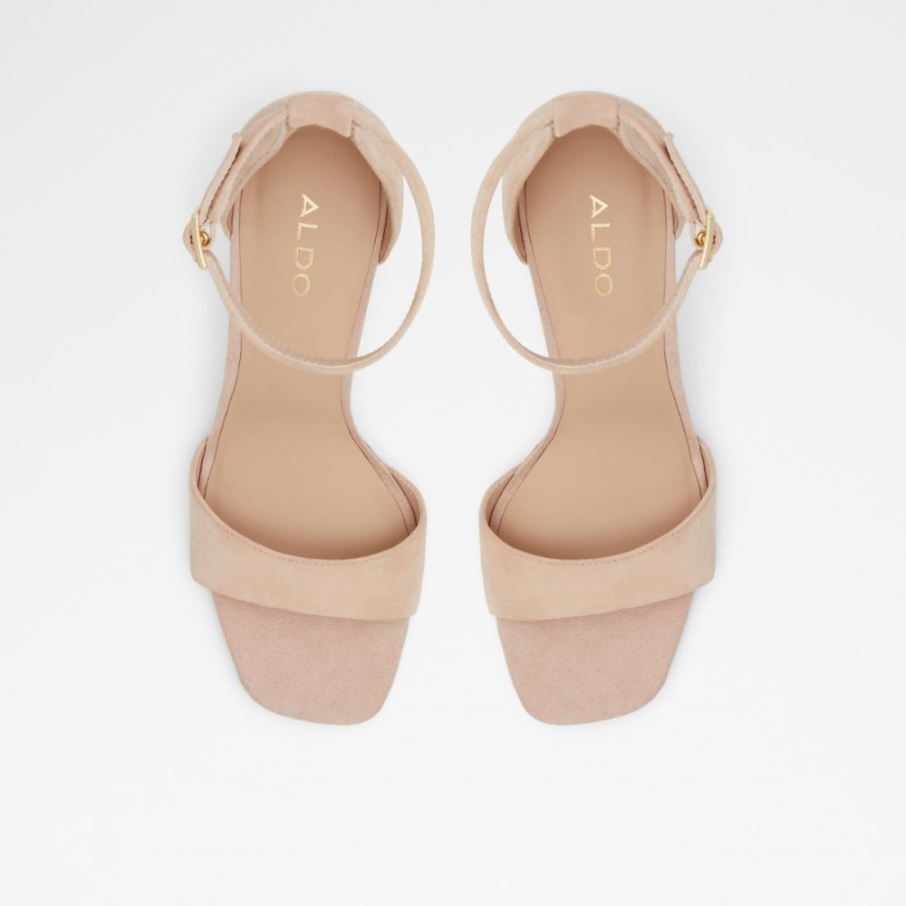 Zapatos Tacon Bloque Aldo Enaegyn Correa Tacón Sandal - Cup Sole Beige | 17KMZEUGL